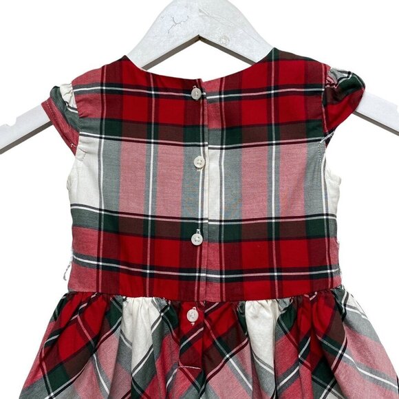 CARTERS Red Plaid Holiday Dress 2T Toddler Girls Christmas Special Occasion Cott - Picture 4 of 9